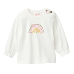 Mädchen-Langarmshirt "Regenbogen" weiß 62/68