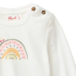 Mädchen-Langarmshirt "Regenbogen" weiß 62/68