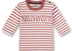 Mädchen Shirt langarm altrosa Ringel 56