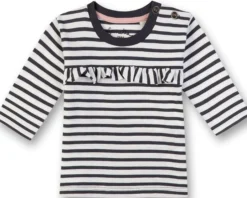 Mädchen Shirt langarm dunkelgrau Ringel 68