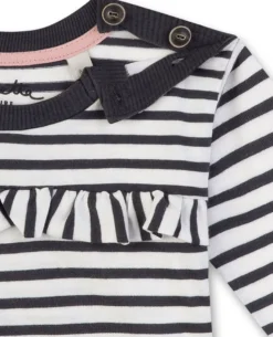 Mädchen Shirt langarm dunkelgrau Ringel 68