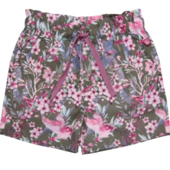 Mädchen-Shorts "Blüten" olive-rosa 104