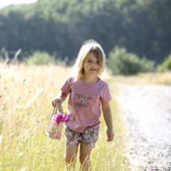 Mädchen-Shorts "Blüten" olive-rosa 104