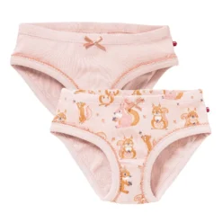 Mädchen-Slips 2er Pack "Eichhörnchen" rosa 104