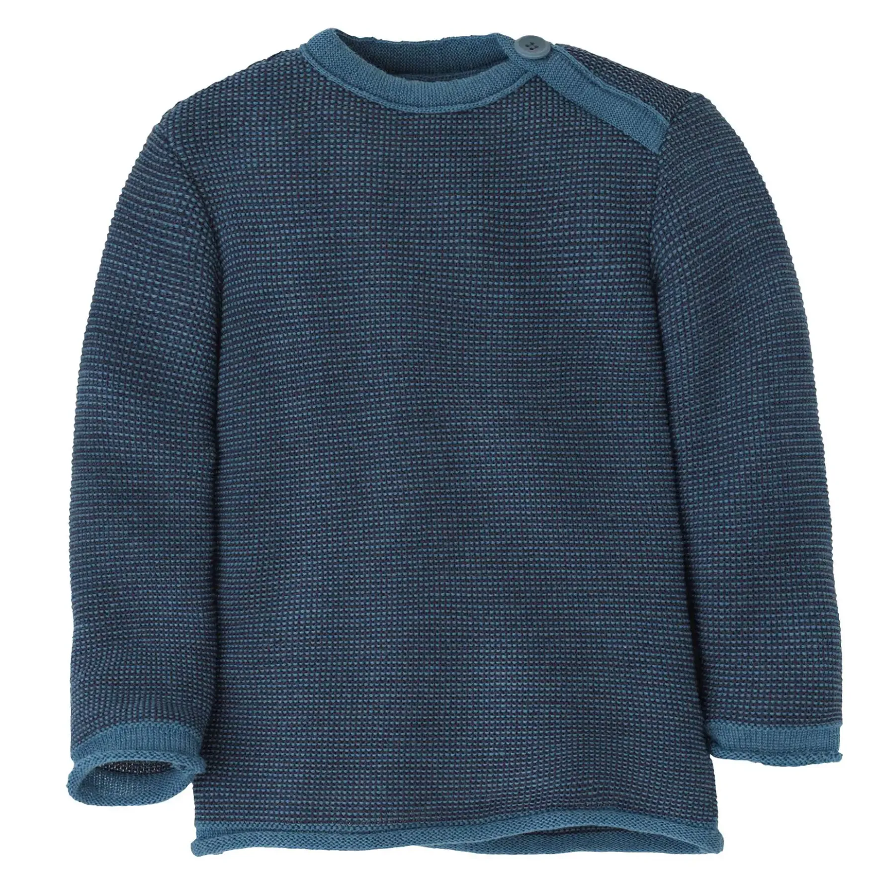 Melange-Pullover Merinowolle Taubenblau 86/92