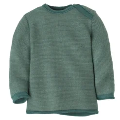 Melange-Pullover Merinowolle Eukalyptus 74/80