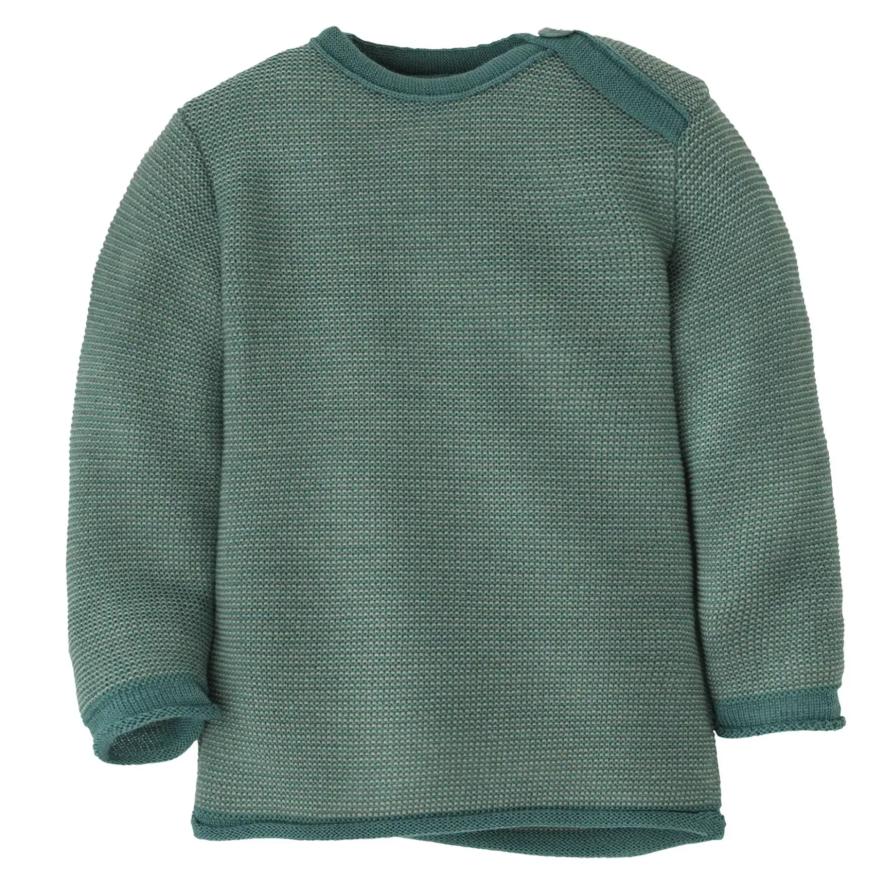 Melange-Pullover Merinowolle Eukalyptus 74/80