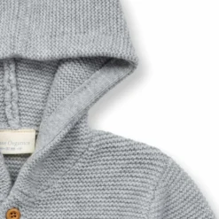 Merino Strickjacke hellgrau86