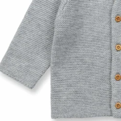 Merino Strickjacke hellgrau86