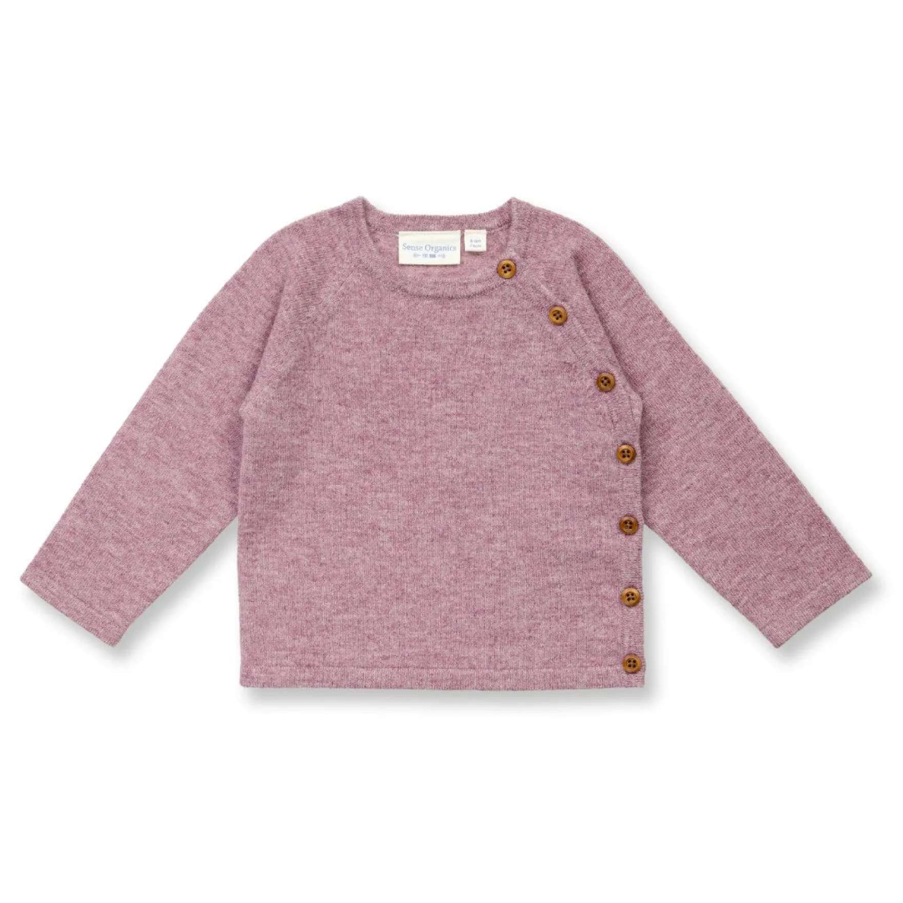 Merino-Wickelpullover mit Knopfleiste mauve melange 74