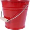 Metalleimer mit Holzgriff rot