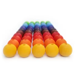 Mittlere Holzperlen Regenbogen (60 Stück)