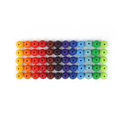 Mittlere Holzperlen Regenbogen (60 Stück)