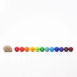 Mittlere Holzperlen Regenbogen (60 Stück)