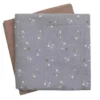 Mulltücher 2er-Pack „Flora“ jasmin blue-walnuss