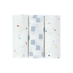 Mulltücher 3er Set 60x60 cm weiß-hellblau