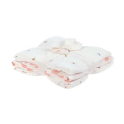 Mulltücher 3er Set 60x60 cm weiß-rosa