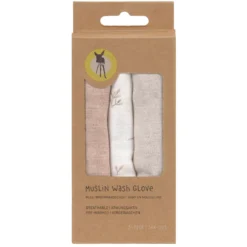 Mull-Waschlappen rose-natur