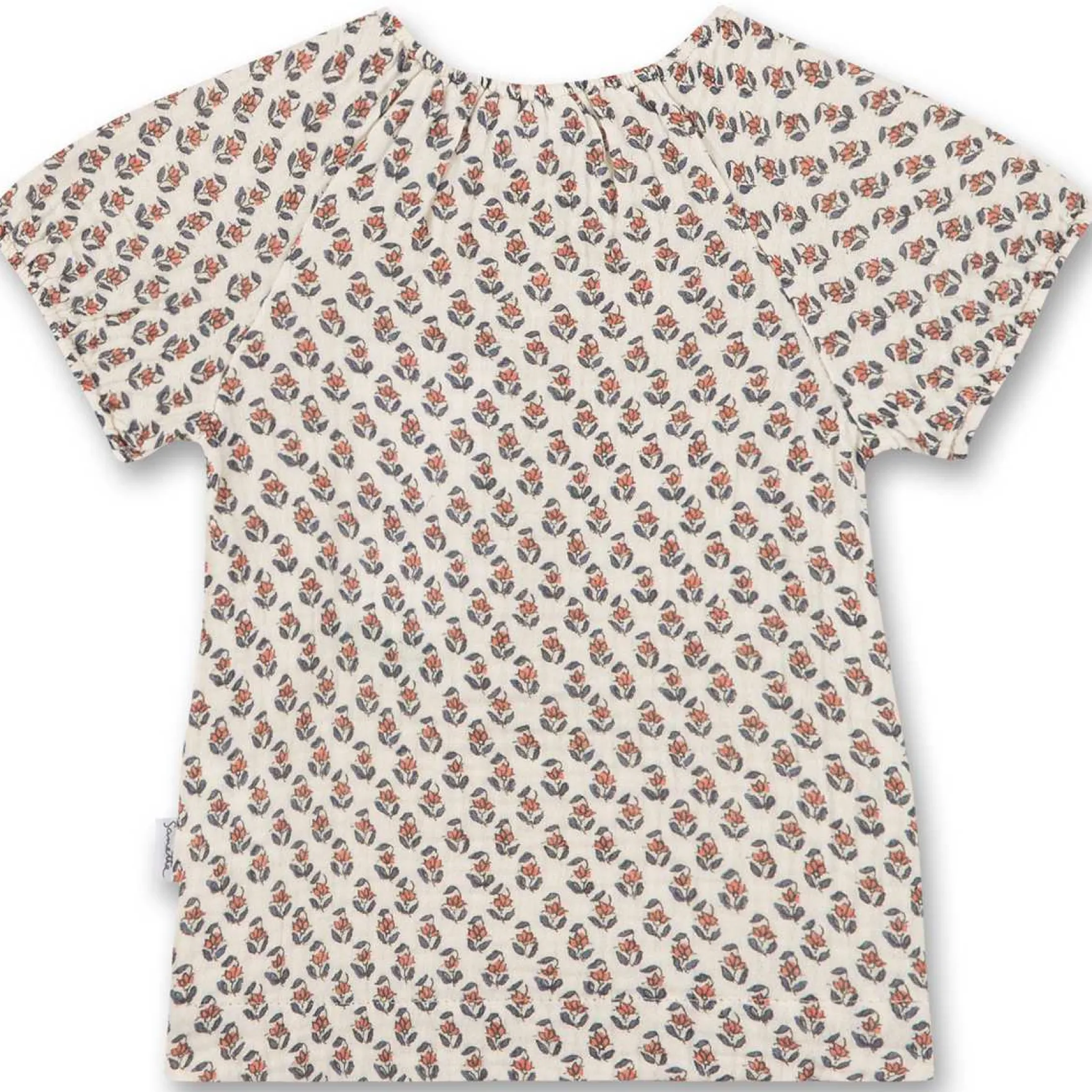 Musselin-Kleid Allover-Print creme 74