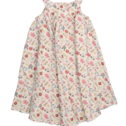 Musselin-Kleid ärmellos "Blumen" natur 128