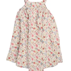 Musselin-Kleid ärmellos "Blumen" natur 128