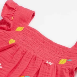 Musselin Outfit "Früchte" pink-rot 74