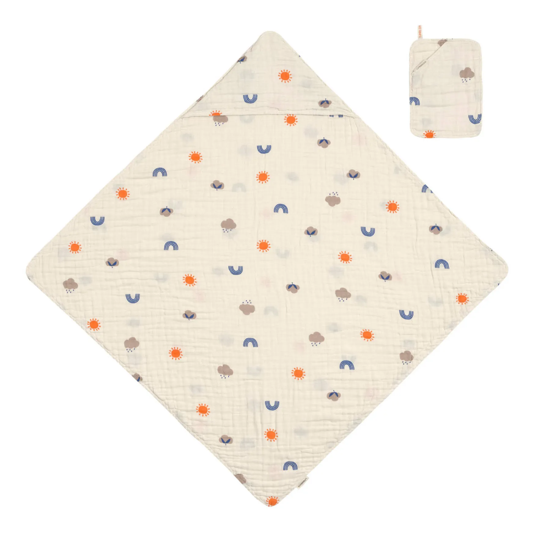 Musselin-Set Handtuch & Waschlappen natur