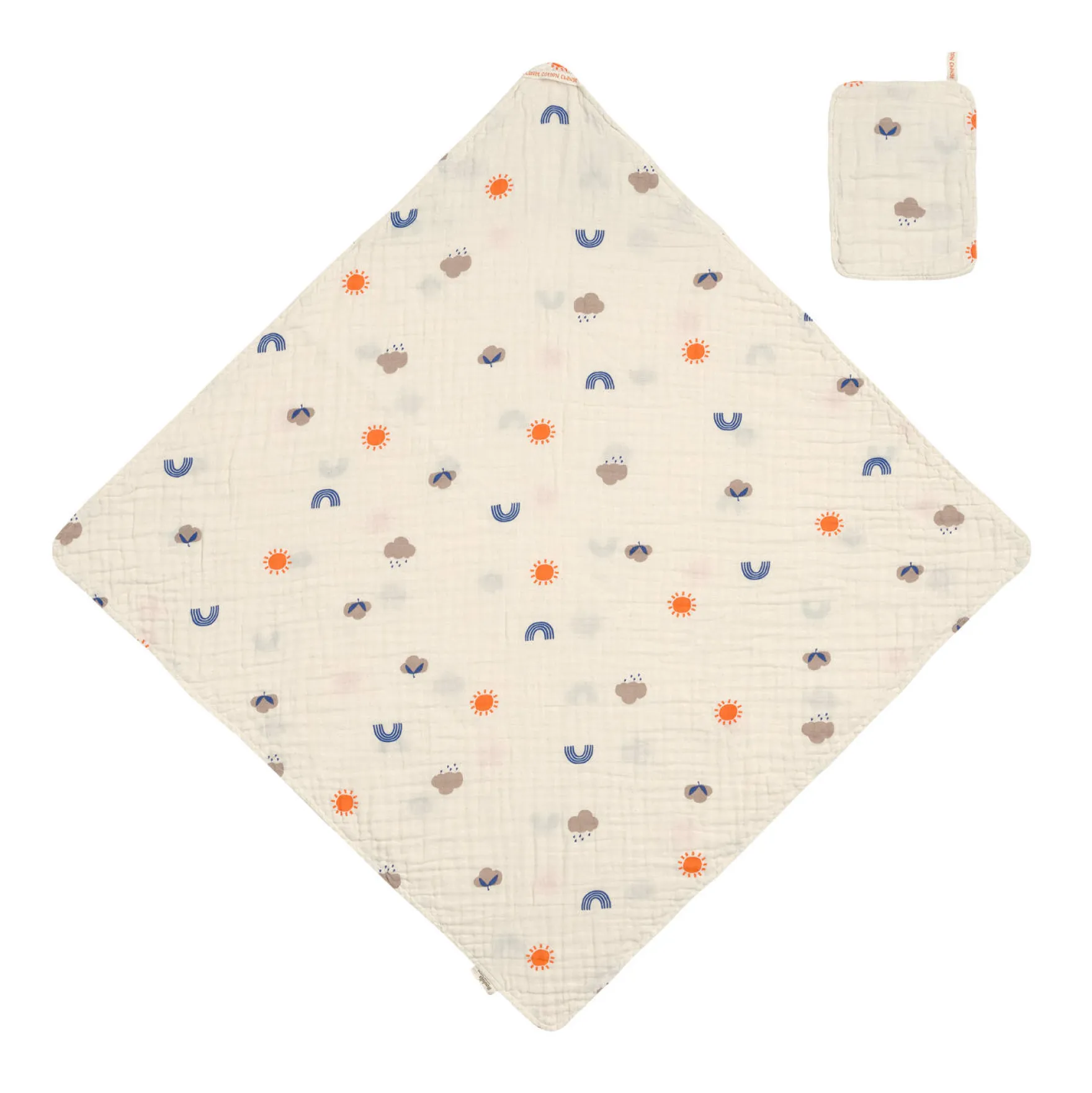 Musselin-Set Handtuch & Waschlappen natur