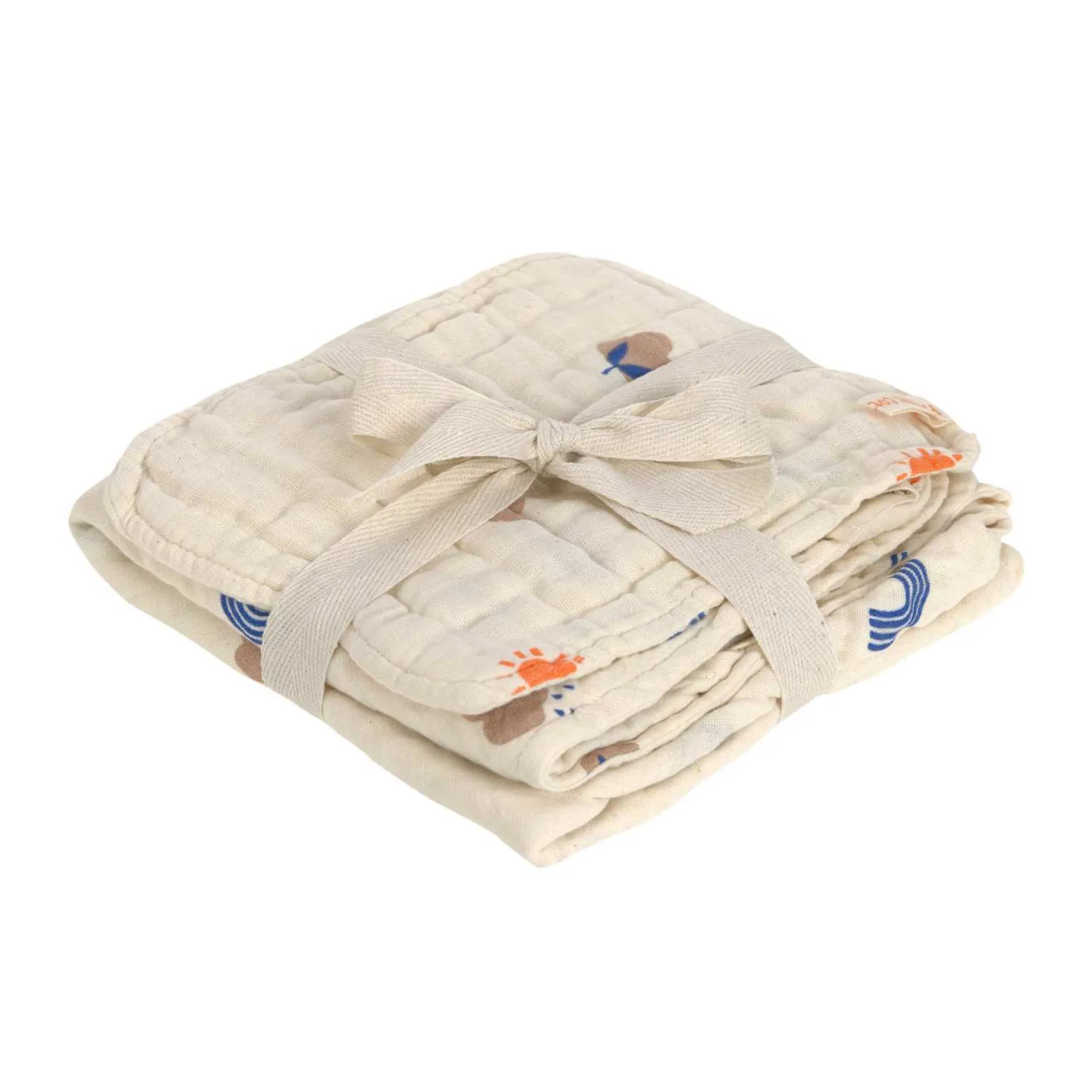Musselin-Set Handtuch & Waschlappen natur