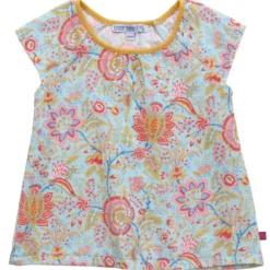 Musselin-Shirt "Paisley" pale jade-tomato 98/104