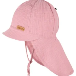 Musselin-Sonnenhut mit Nackenschutz UV mauve