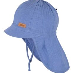 Musselin-Sonnenhut mit Nackenschutz UV bluebell