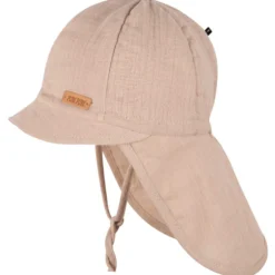 Musselin-Sonnenhut mit Nackenschutz UV taupe