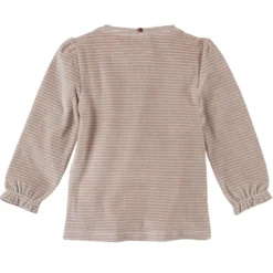 Nicki-Schlafanzug taupe geringelt 116