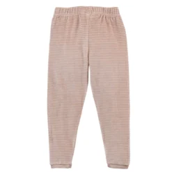 Nicki-Schlafanzug taupe geringelt 116