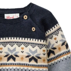 Norweger-Pullover blaugrau 74/80