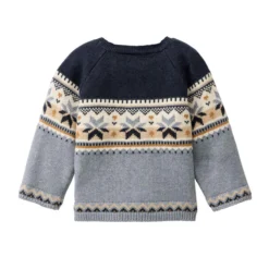 Norweger-Pullover blaugrau 74/80