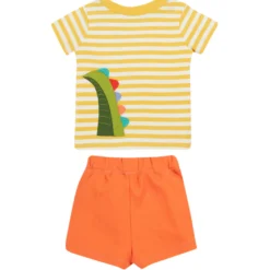 Outfit kurzarm "Krokodil" gelb-orange 86