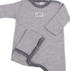 Overall Wolle Seide Ringel grau 62