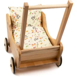 Puppenwagen Holz natur