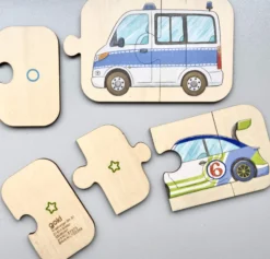 Puzzle Holz - Fahrzeuge 24 Teile