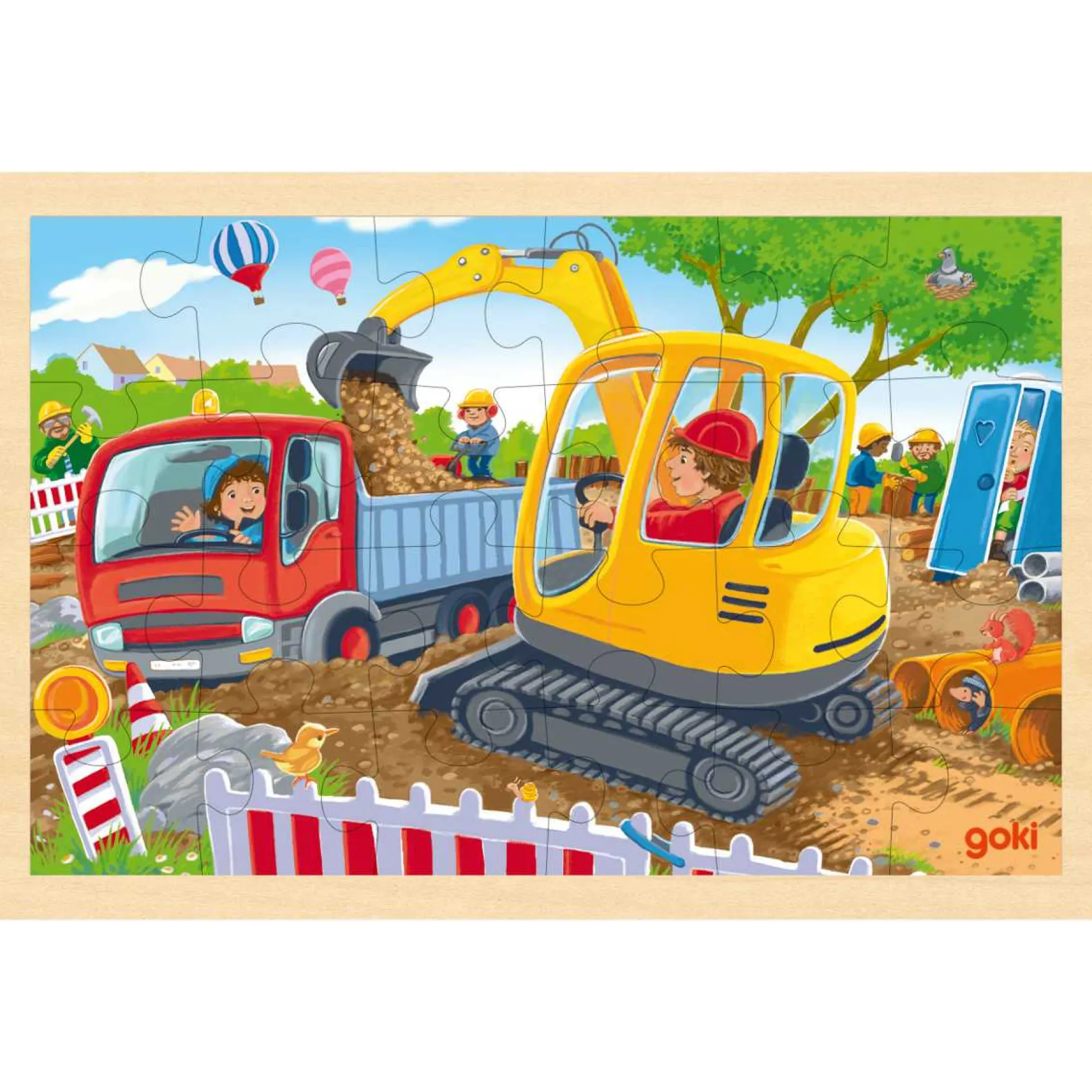 Rahmenpuzzle Holz "Bagger" 24 Teile