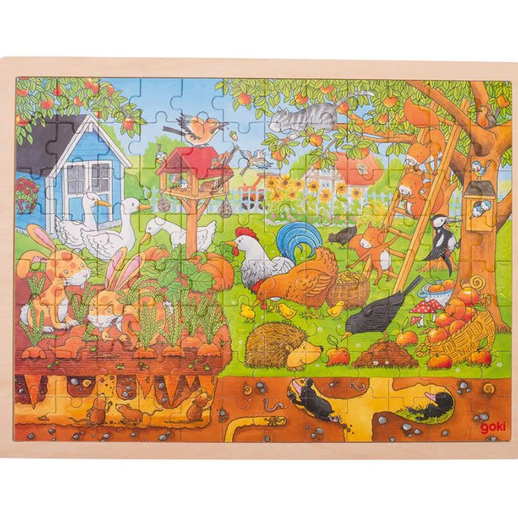 Rahmenpuzzle Holz "Bauerngarten", 96 Teile