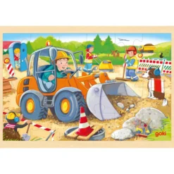Rahmenpuzzle Holz "Baustelle", 24 Teile