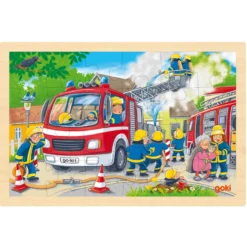 Rahmenpuzzle Holz "Feuerwehreinsatz" , 24 Teile