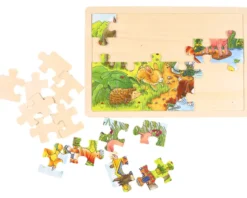 Rahmenpuzzle Holz "Tierkinder", 24 Teile