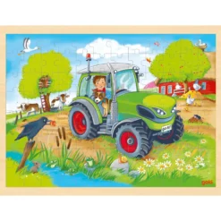 Rahmenpuzzle Holz "Traktor" 96 Teile