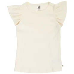 Ripp-Kurzarmshirt mit Volant creme 104