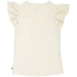 Ripp-Kurzarmshirt mit Volant creme 104