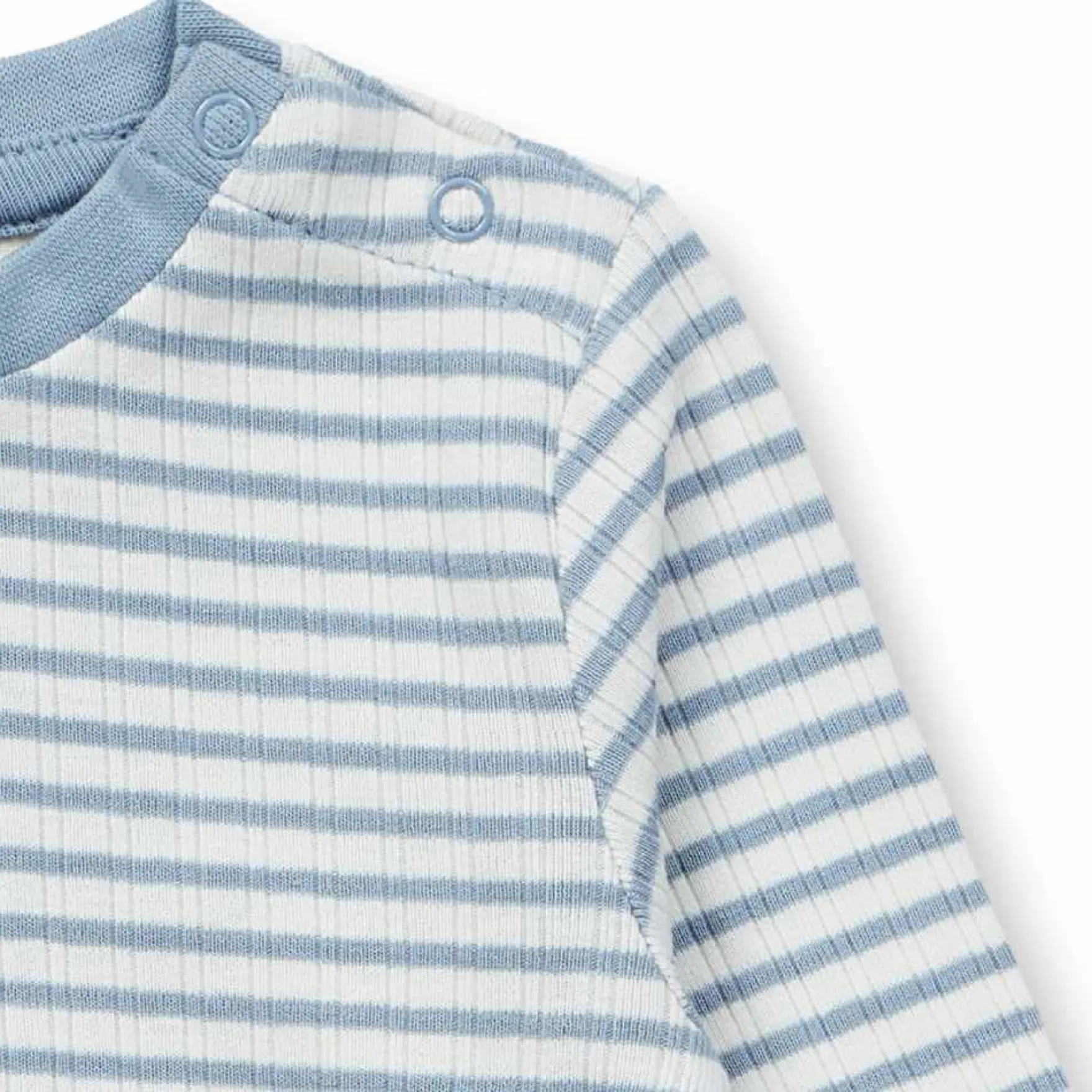 Ripp-Langarmbody geringelt light denim 80